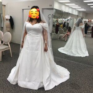 Off Shoulder Satin Gown Wedding Dress